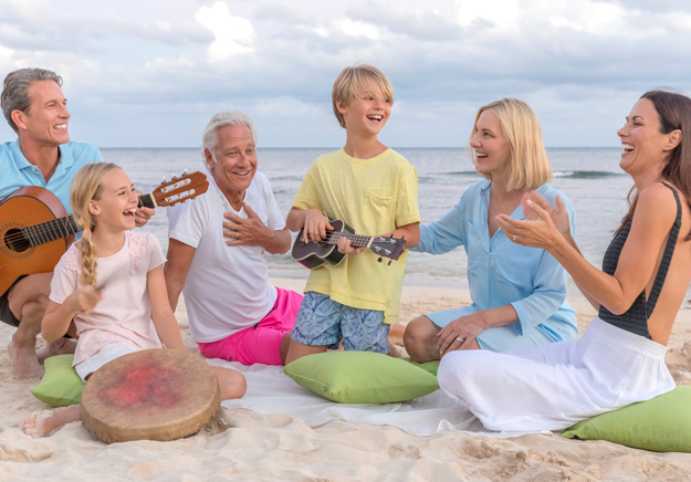 Family at the beach